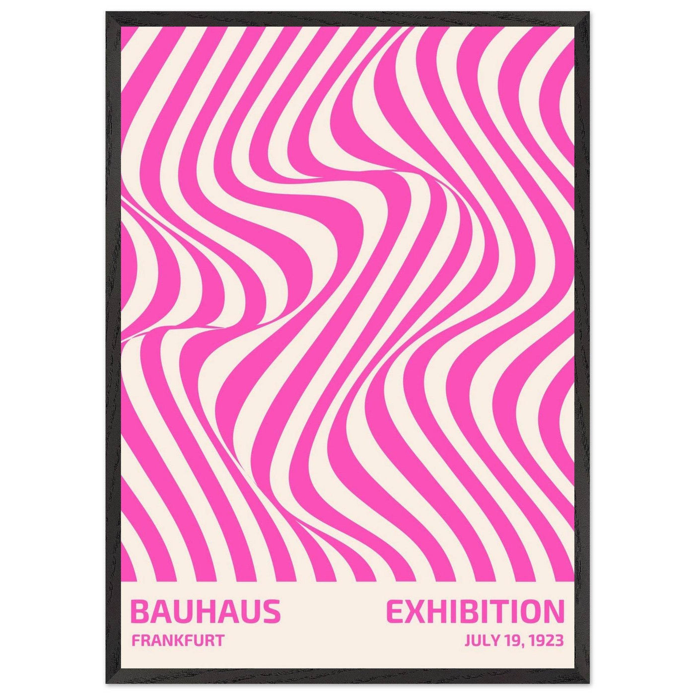 Bauhaus Pink Stripe Abstract Art Print – Modern Minimalist Framed Poster in Multiple Sizes - Vibrantwalls