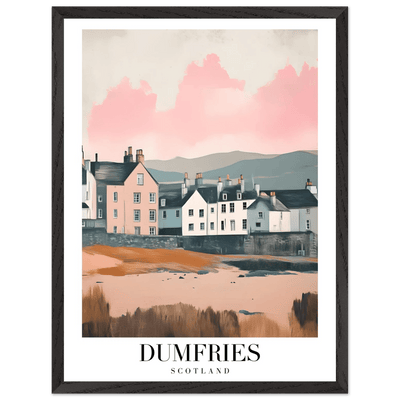 Dumfries Scotland Framed Poster – Pastel-Toned Vintage Travel Wall Art with Wooden Frame - Vibrantwalls