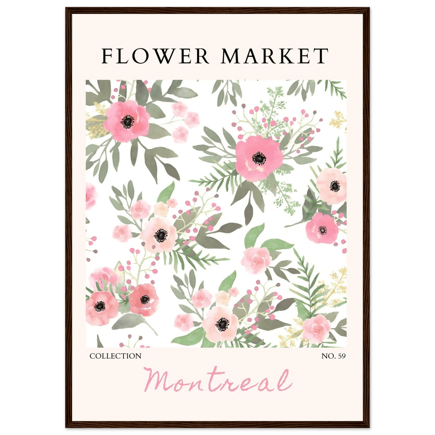 Flower Market Collection: Montreal – Whimsical Floral Art Prints | Ready-to-Hang Framed Posters - Vibrantwalls