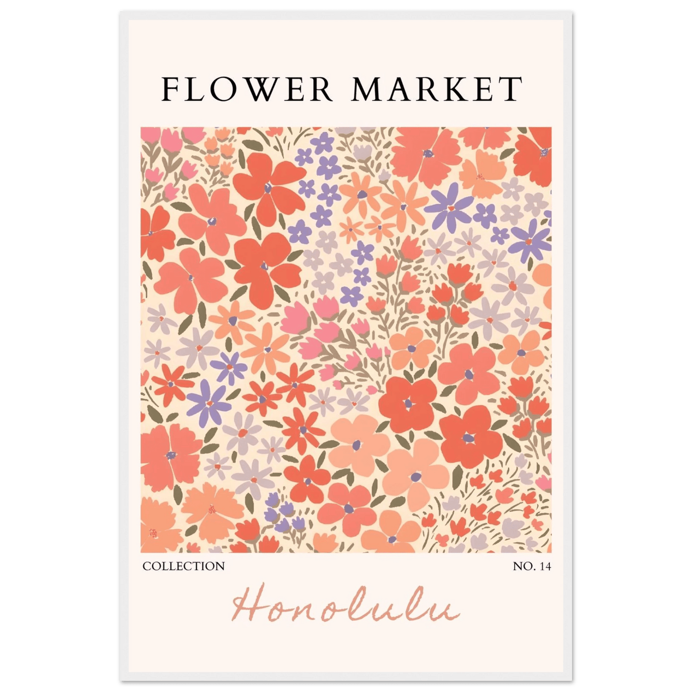 Flower Market Honolulu Framed Poster – Vibrant Floral Art Print | Ready-to-Hang Wall Decor - Vibrantwalls