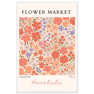 Flower Market Honolulu Framed Poster – Vibrant Floral Art Print | Ready-to-Hang Wall Decor - Vibrantwalls