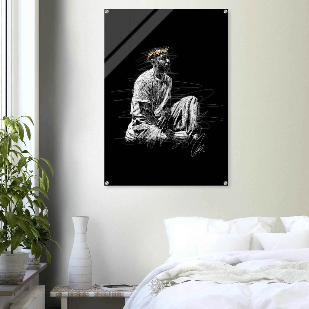 Notorious King Scribble Art Acrylic Print – Vibrant Modern Wall Art in Various Sizes - Vibrantwalls