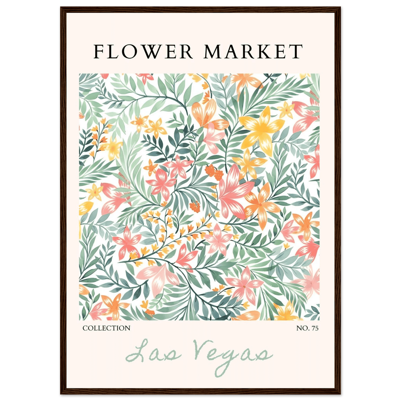 Flower Market Collection Framed Poster – Las Vegas Botanical Bliss Print | Ready-to-Hang Floral Art - Vibrantwalls