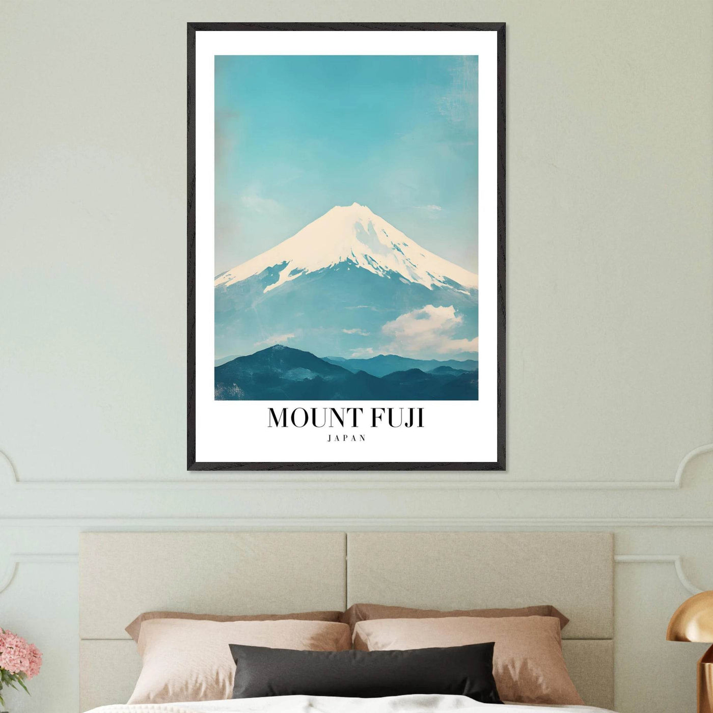 Mount Fuji Japan Framed Poster – Serene Vintage Travel Wall Art with Wooden Frame - Vibrantwalls