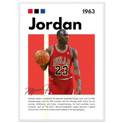 Michael Jordan Air Jordan Bulls Retro Print 50x70 cm 20x28″ White frame Vibrantwalls