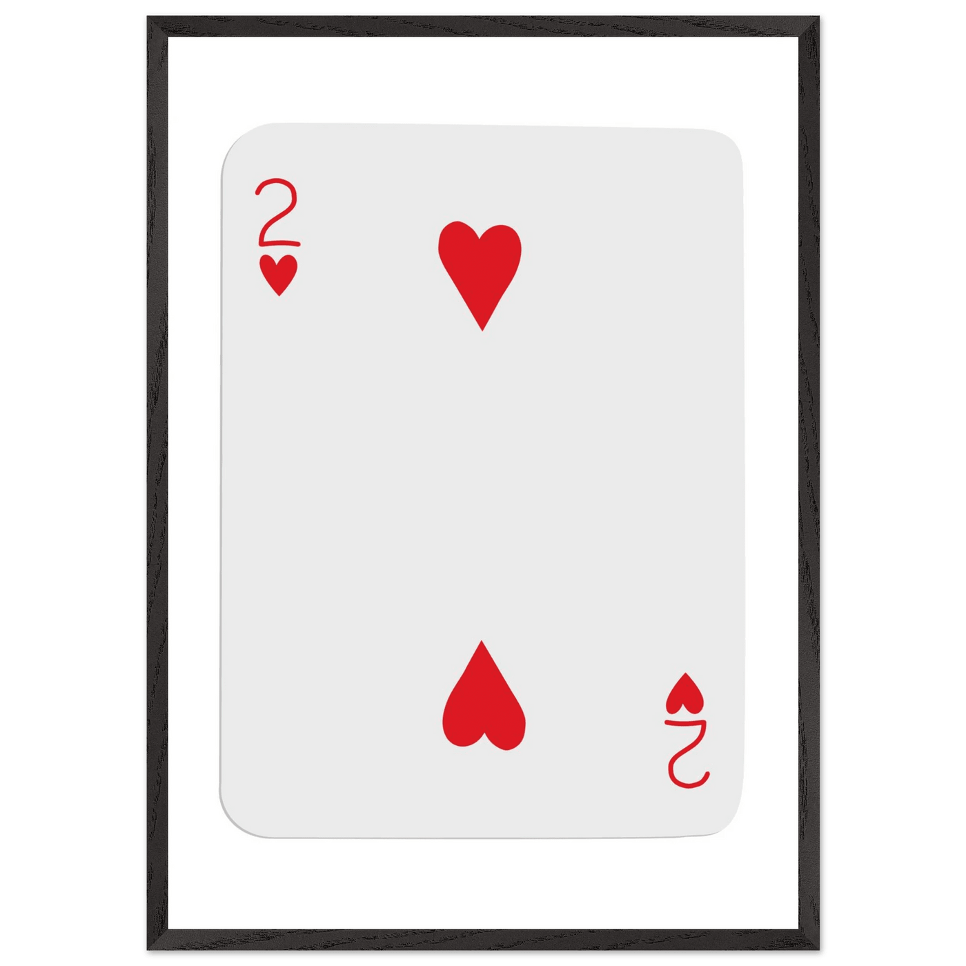 Two of Hearts Poker Card Print - Framed Wall Art, Eco-Friendly Wood Frame in Your Choice of Size & Finish - Vibrantwalls