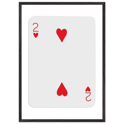 Two of Hearts Poker Card Print - Framed Wall Art, Eco-Friendly Wood Frame in Your Choice of Size & Finish - Vibrantwalls