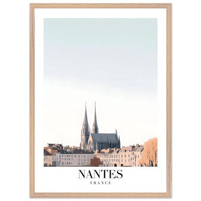 Nantes France Cathedral Framed Poster - Minimalist Travel Wall Art in Your Choice of Size & Frame - Vibrantwalls