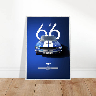 1966 Shelby GT.350 Fastback Framed Poster - Iconic Blue & White Design | Ready-to-Hang Wall Art - Vibrantwalls