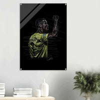 Ronaldo Abstract Sketch Acrylic Print – Modern Vibrant Sports Wall Art in Various Sizes - Vibrantwalls