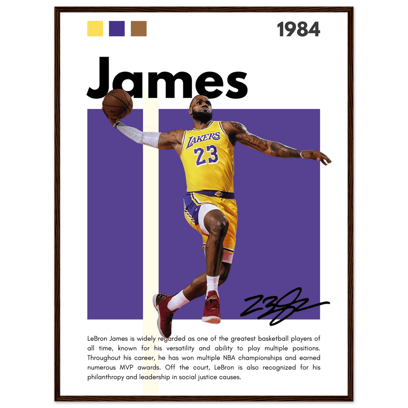 LeBron James Lakers Championship Vintage Art Print - Vibrantwalls