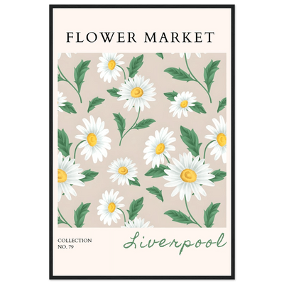 Charming Daisy Field Framed Poster – Botanical 'Flower Market' Art Print | Ready-to-Hang in Your Choice of Frame - Vibrantwalls