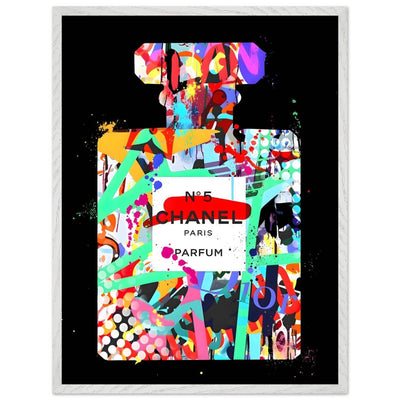 Vibrant Pop Art Chanel No. 5 Perfume Print - Framed & Ready-to-Hang - Vibrantwalls