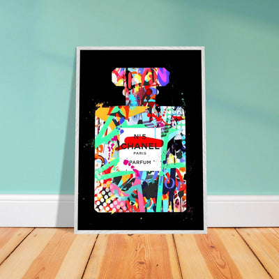 Vibrant Pop Art Chanel No. 5 Perfume Print - Framed & Ready-to-Hang - Vibrantwalls