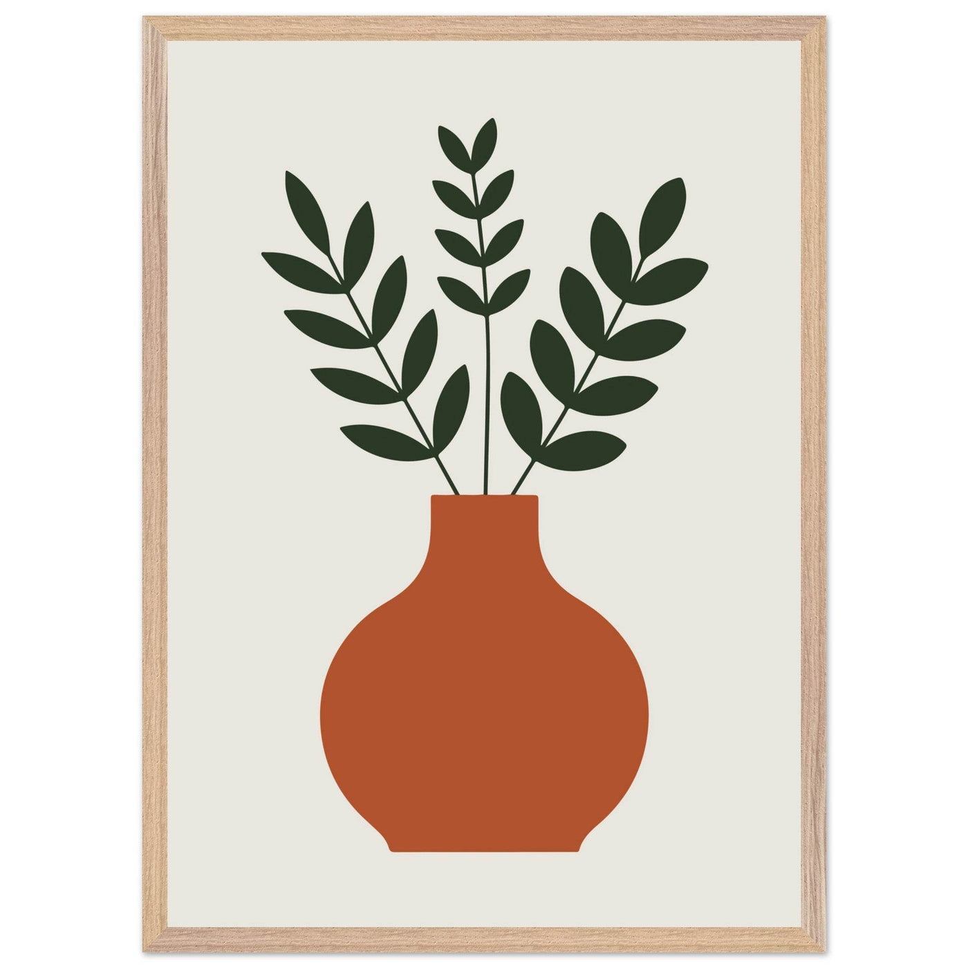 Terracotta Vase Greenery - Vibrantwalls