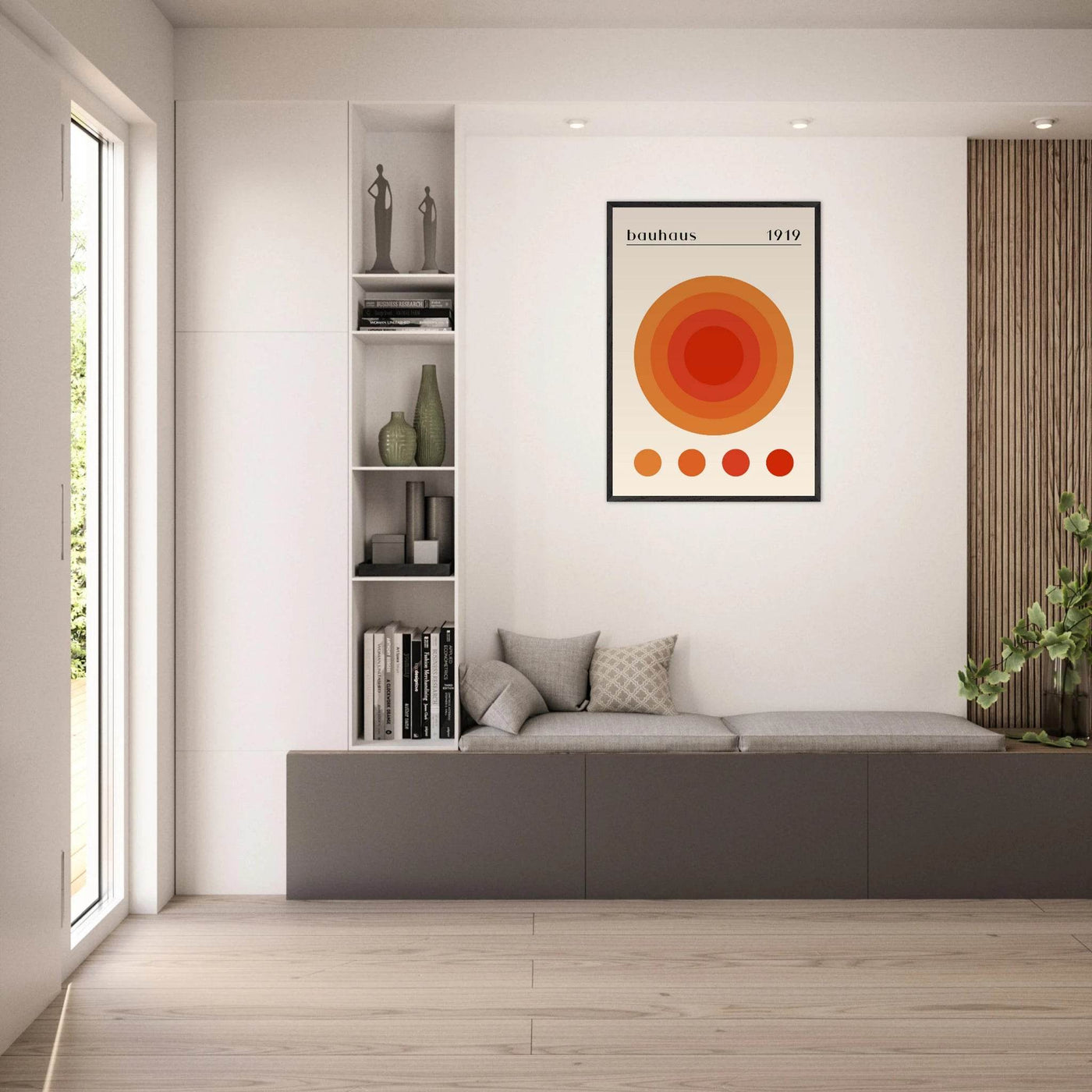 Bauhaus 1919 Orange & Red Circles - Vibrantwalls