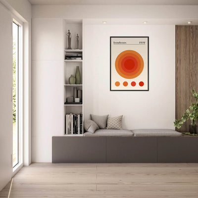 Bauhaus 1919 Orange & Red Circles - Vibrantwalls