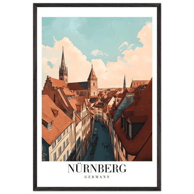 Nürnberg Germany Framed Poster – Vintage Travel Wall Art with Wooden Frame - Vibrantwalls