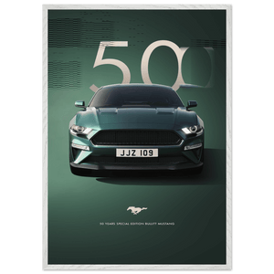 1968 Bullitt Mustang GT - 50th Anniversary Framed Poster | Iconic Dark Highland Green, Ready-to-Hang Wall Art - Vibrantwalls