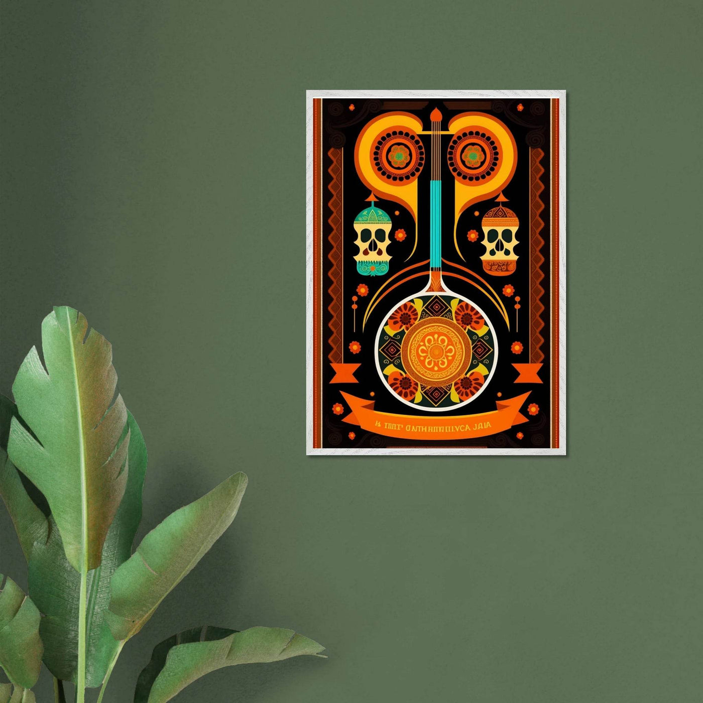 Vibrant Day of the Dead Guitar - Vibrantwalls