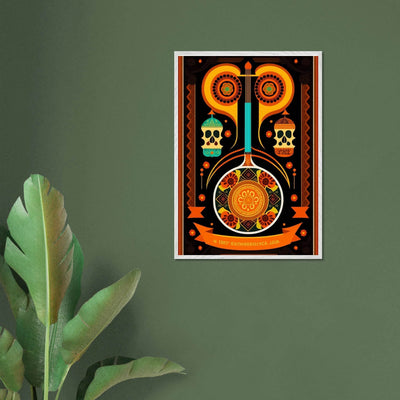 Vibrant Day of the Dead Guitar - Vibrantwalls