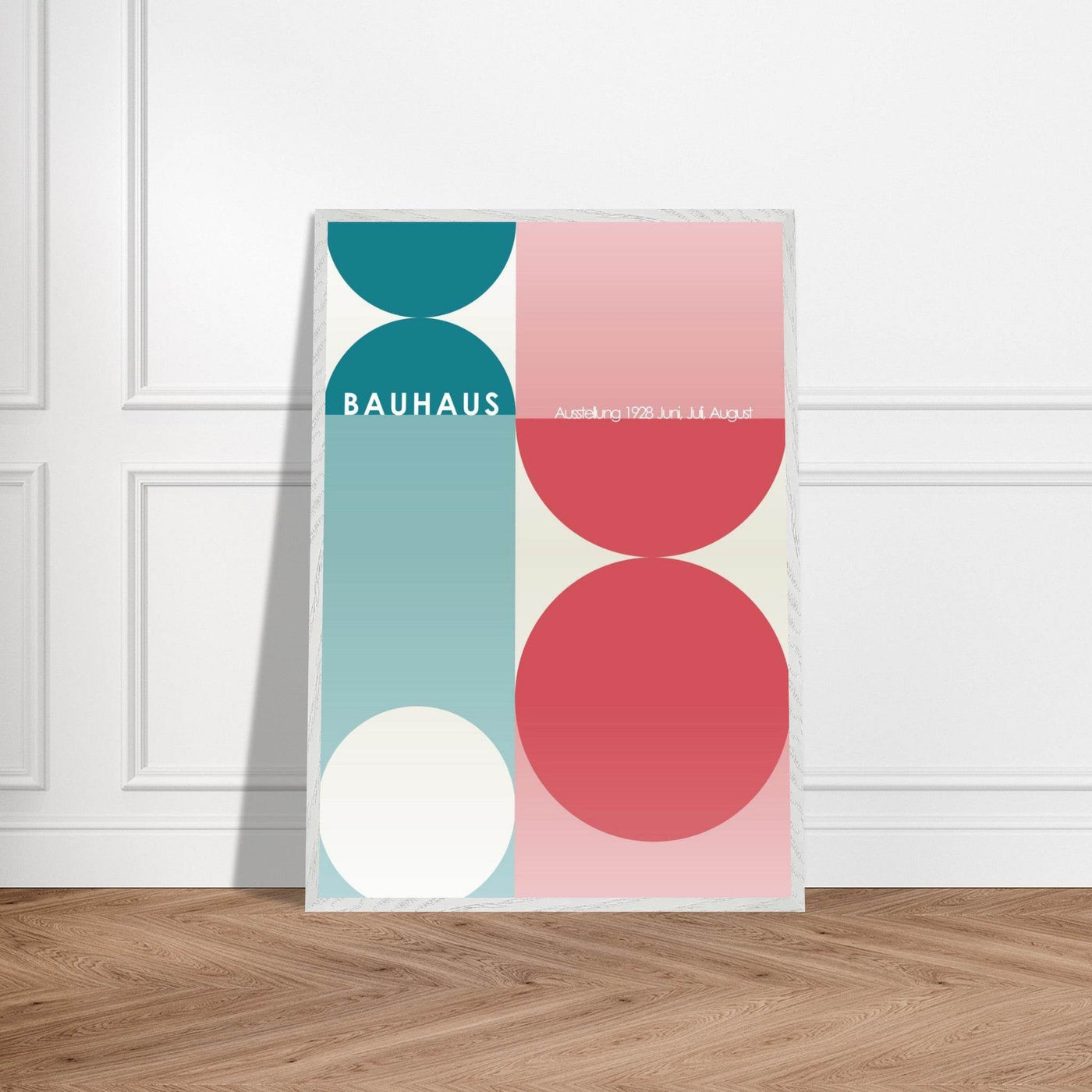 Bauhaus Retro Art Print in Teal and Coral for Unique Retro Decor - Vibrantwalls