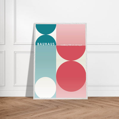 Bauhaus Retro Art Print in Teal and Coral for Unique Retro Decor - Vibrantwalls