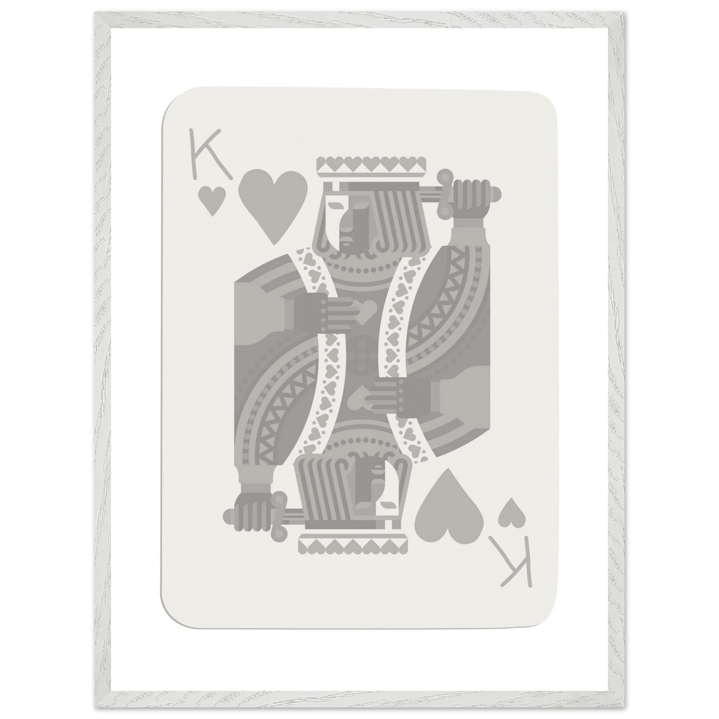 King of Hearts Poker Card Print - Modern Art Framed Poster, Eco-Friendly Wood Frame in Your Choice of Finish - Vibrantwalls