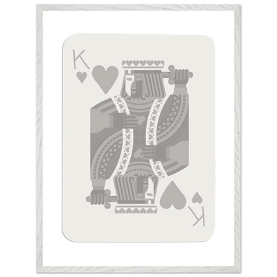 King of Hearts Poker Card Print - Modern Art Framed Poster, Eco-Friendly Wood Frame in Your Choice of Finish - Vibrantwalls