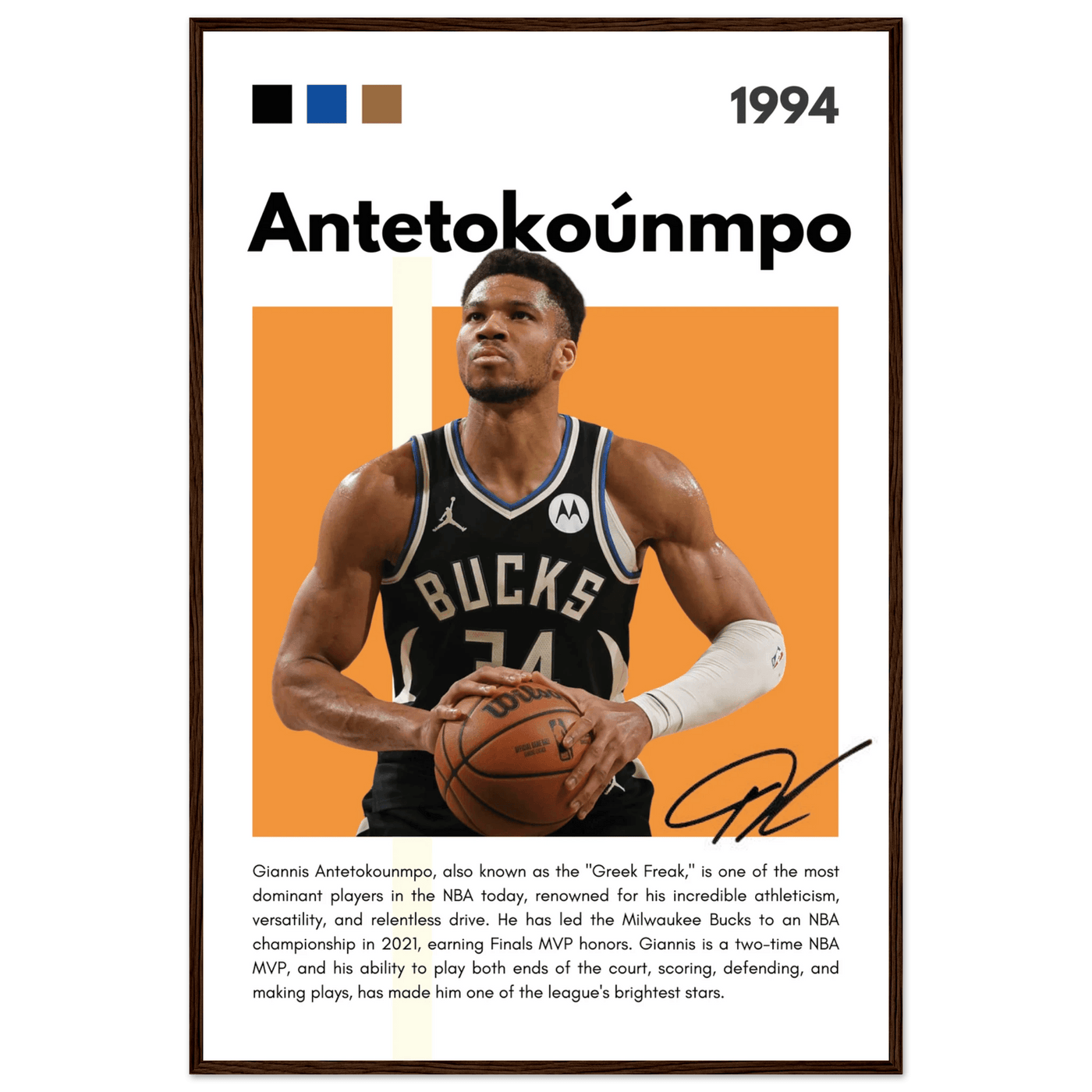 Giannis Antetokounmpo Greek Freak Bucks Poster - Vibrantwalls