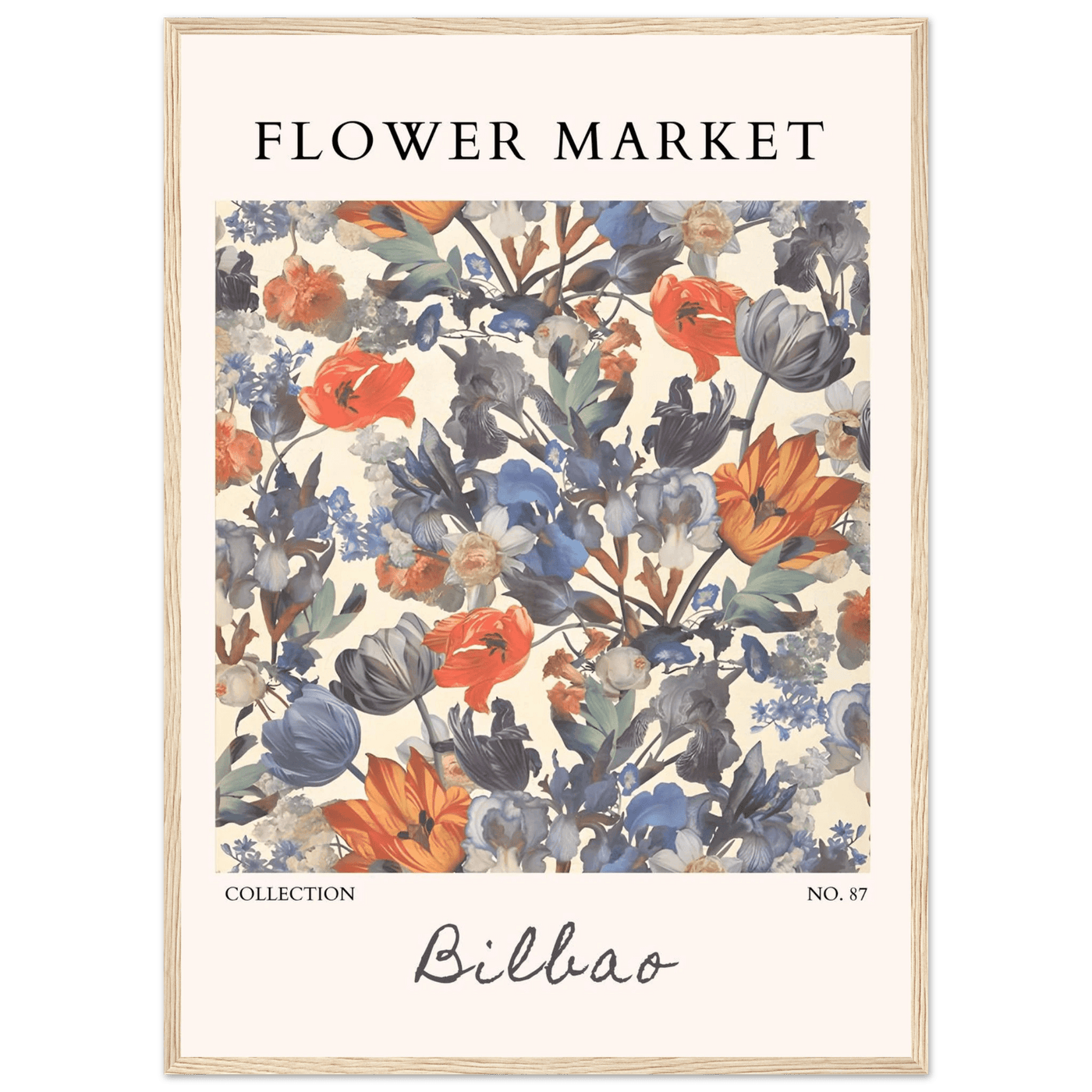 Flower Market Bilbao Print – Elegant Floral Framed Poster | Vibrant Nature & Botanical Art, Ready-to-Hang - Vibrantwalls