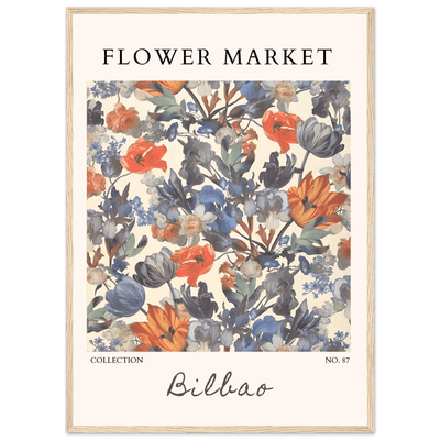 Flower Market Bilbao Print – Elegant Floral Framed Poster | Vibrant Nature & Botanical Art, Ready-to-Hang - Vibrantwalls