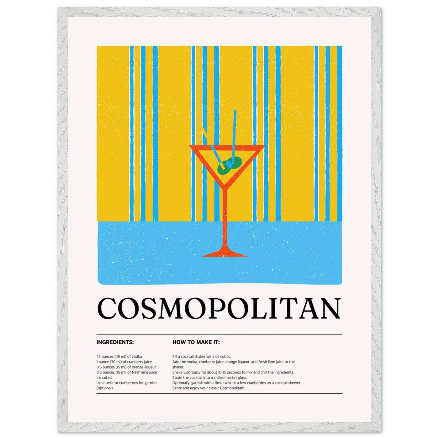 Cosmopolitan Cocktail Recipe City Chic Bar Print - Vibrantwalls