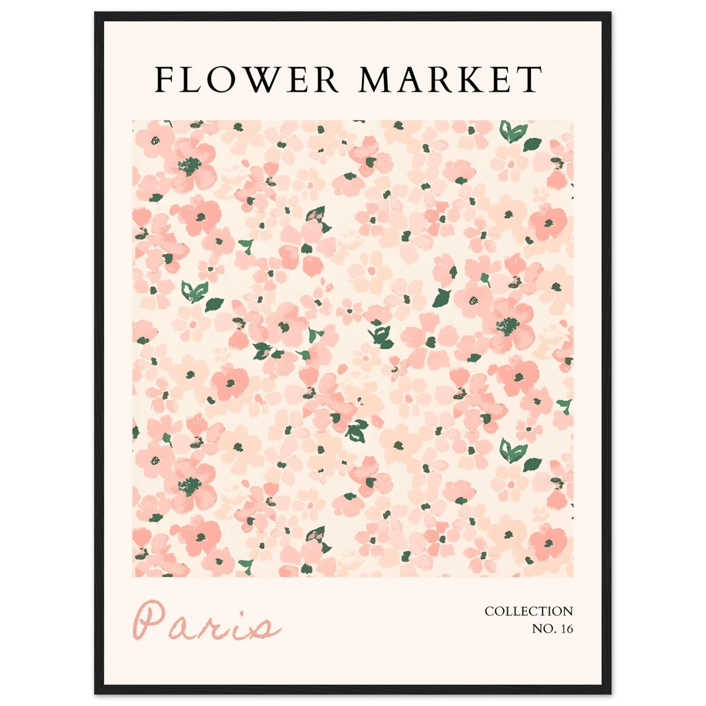 Paris Flower Market Framed Poster – Blush Floral Art Print | Ready-to-Hang Wall Decor in Multiple Sizes & Frame Finishes - Vibrantwalls