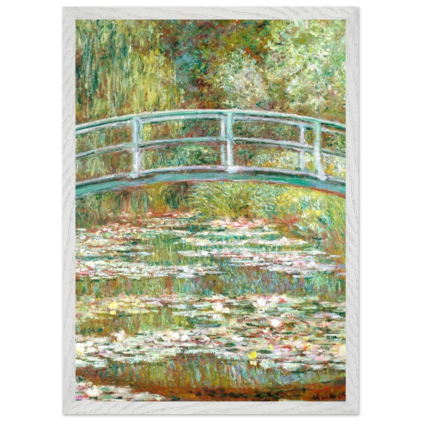 Bridge Over a Pond Art Print - Water Lilies Decorative Artwork for Your Space - Vibrantwalls