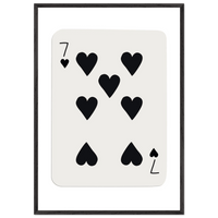 Seven of Hearts - Modern Poker Card Print Art - Eco-Friendly Wood Framed Poster, in your choice of elegant frames - Vibrantwalls