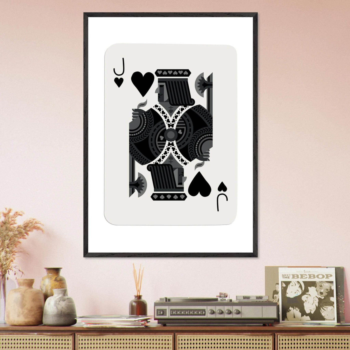 Minimalist Jack of Spades Poker Card Print - Mounted Framed Eco-Friendly Art, Various Sizes & Finishes - Vibrantwalls