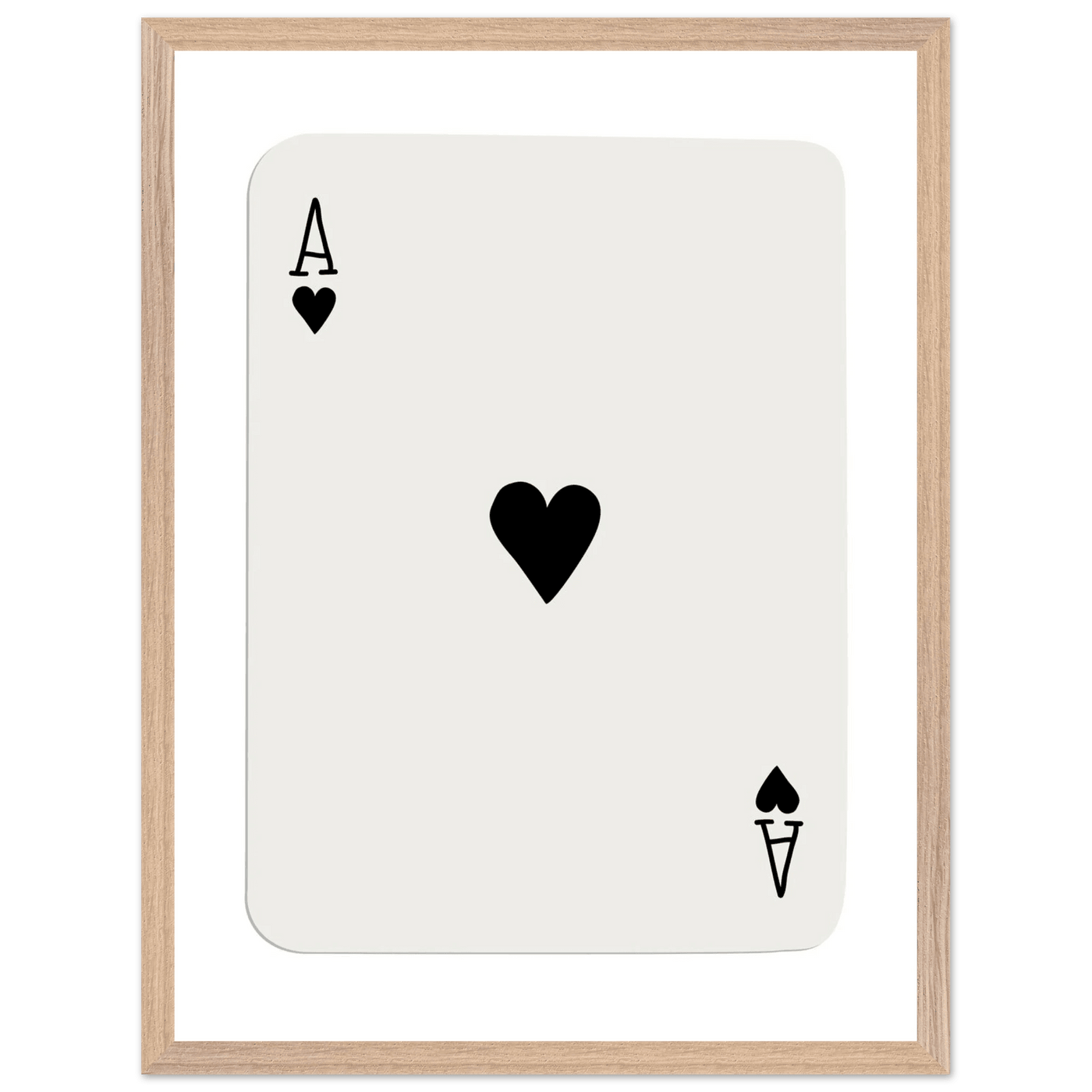 Ace of Hearts Poker Card Print - Elegant Framed Wall Art, Eco-Friendly Wood Frame & Multiple Sizes - Vibrantwalls