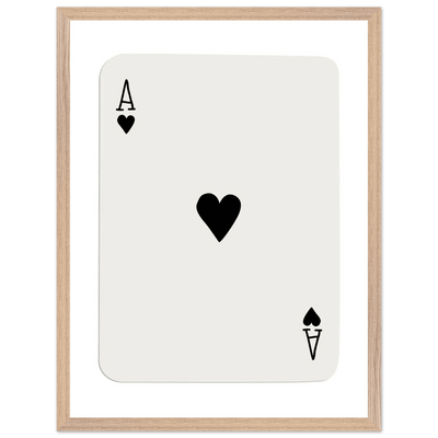 Ace of Hearts Poker Card Print - Elegant Framed Wall Art, Eco-Friendly Wood Frame & Multiple Sizes - Vibrantwalls