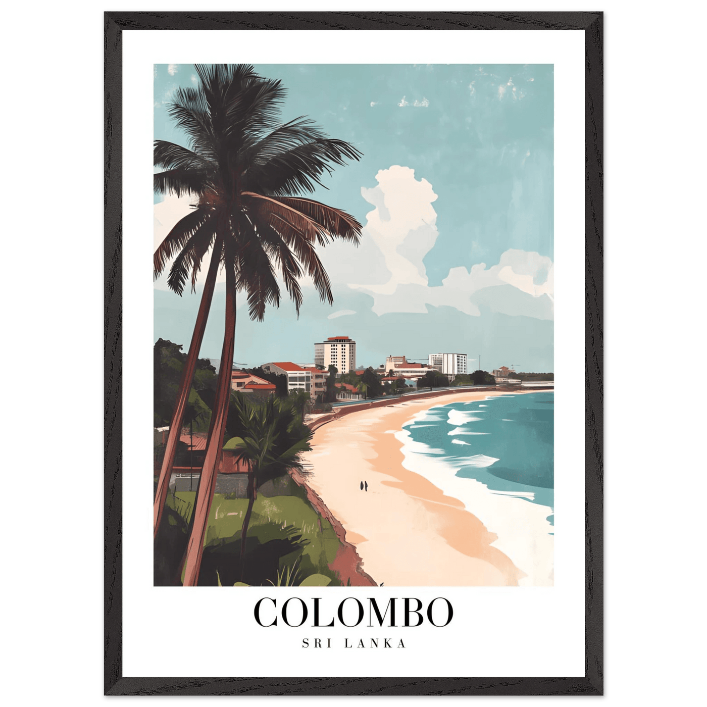 Colombo Sri Lanka Framed Poster – Vintage Coastal Art with Wooden Frame in Multiple Sizes & Finishes - Vibrantwalls