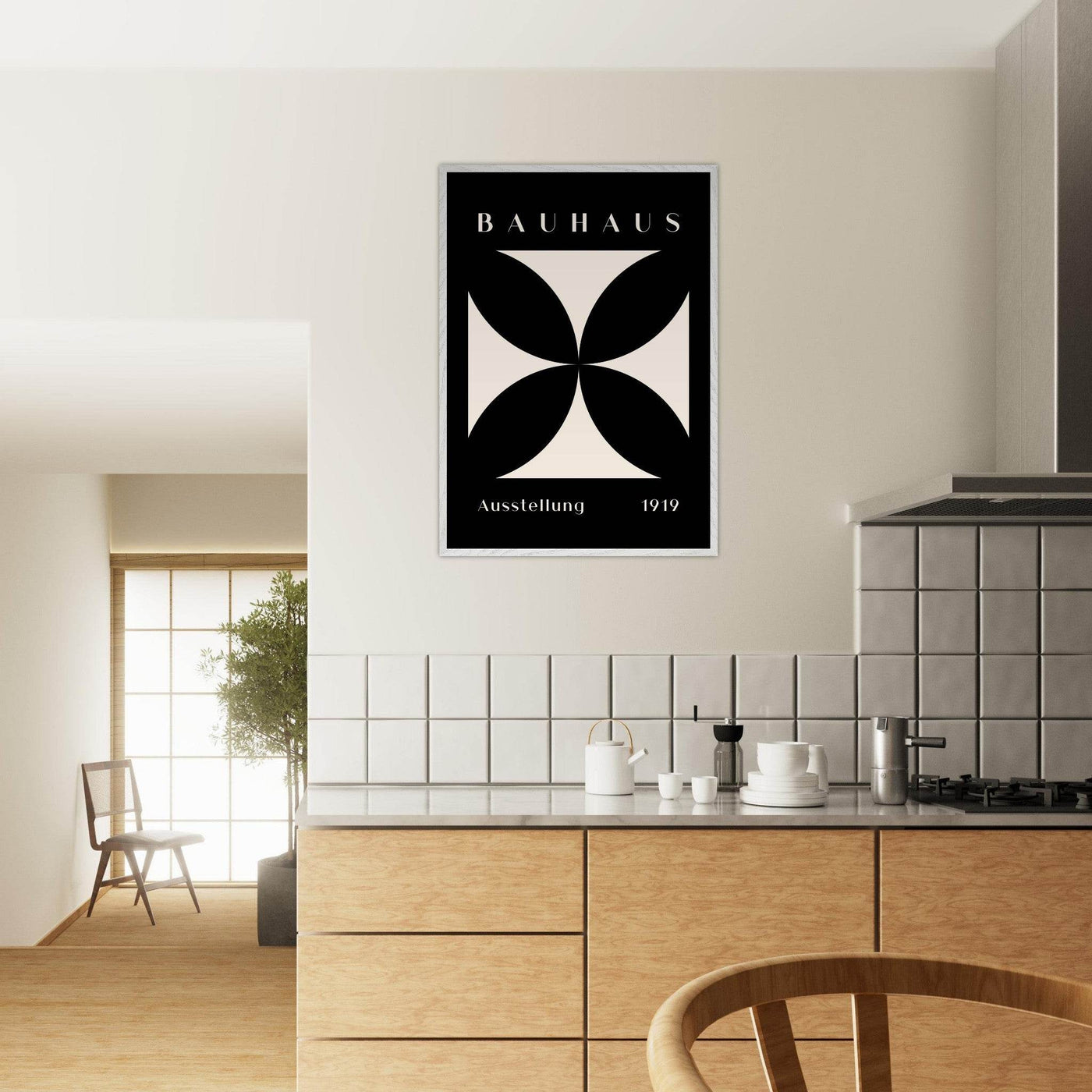Bauhaus Ausstellung 1919 Black & Cream Minimalist - Vibrantwalls