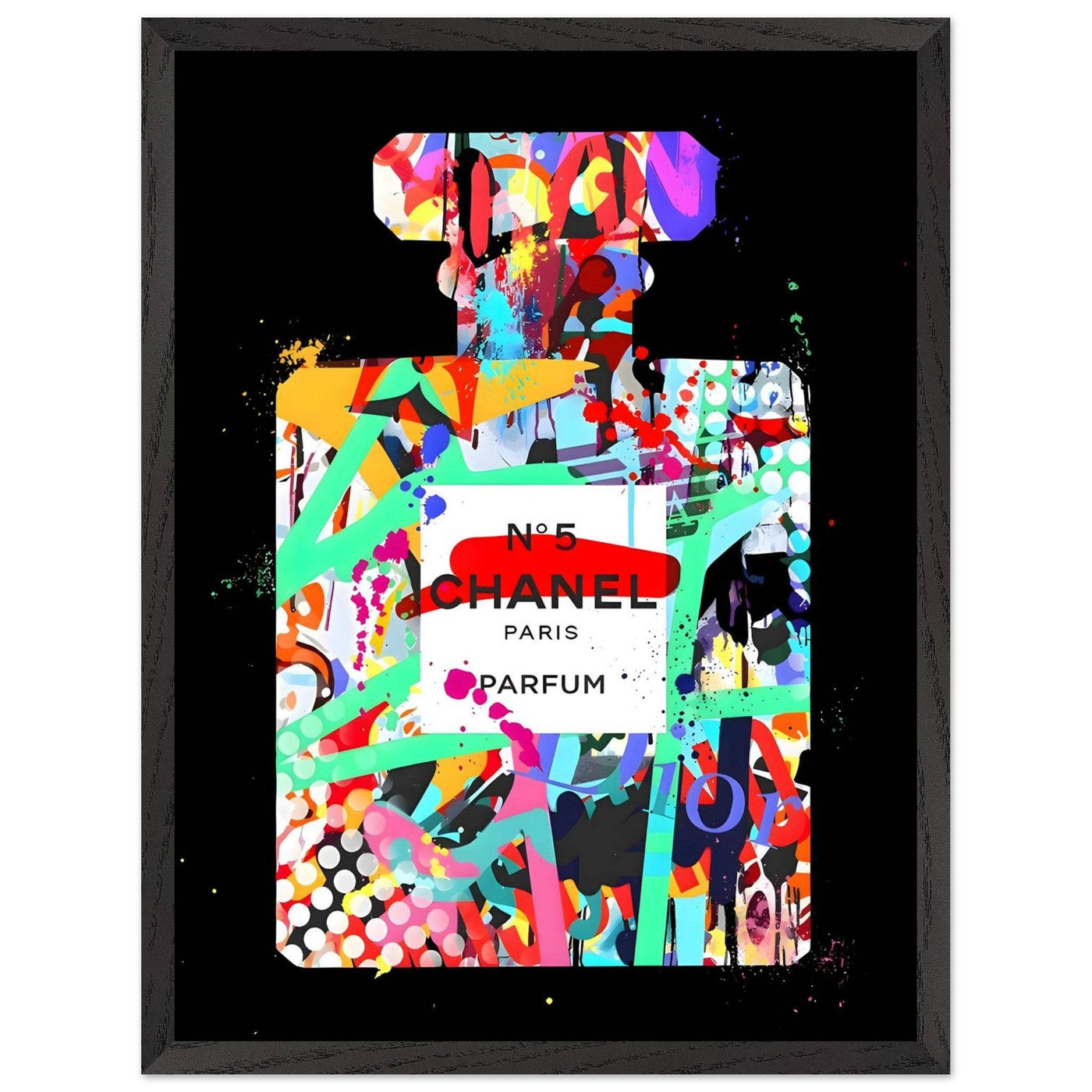 Vibrant Pop Art Chanel No. 5 Perfume Print - Framed & Ready-to-Hang - Vibrantwalls