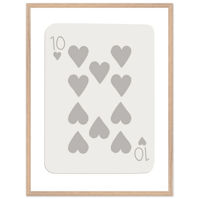 Minimalist Ten of Hearts Playing Card Print - Framed Poster Art, Eco-Friendly Wood Frame in Your Choice of Size & Finish - Vibrantwalls