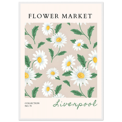 Charming Daisy Field Framed Poster – Botanical 'Flower Market' Art Print | Ready-to-Hang in Your Choice of Frame - Vibrantwalls