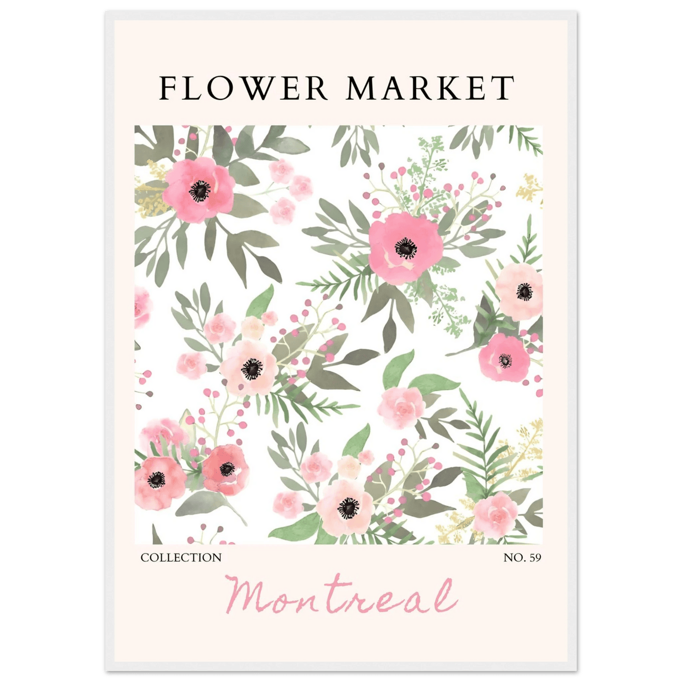 Flower Market Collection: Montreal – Whimsical Floral Art Prints | Ready-to-Hang Framed Posters - Vibrantwalls
