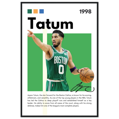 Jayson Tatum Boston Celtics Star Framed Poster 60x90 cm 24x36″ Black frame Vibrantwalls