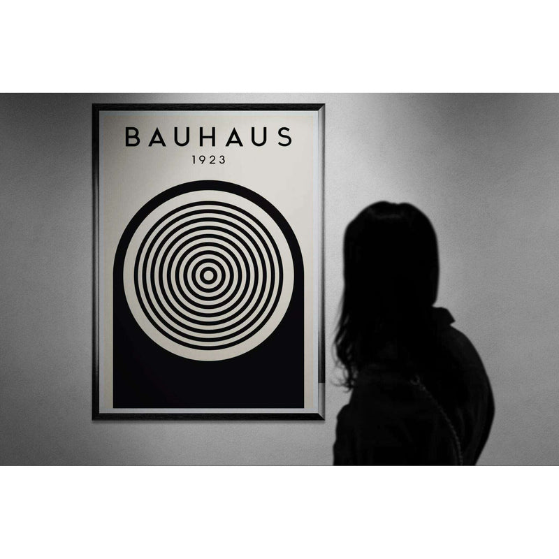 Bauhaus Black White Concentric Circle Wall Art - Vibrantwalls
