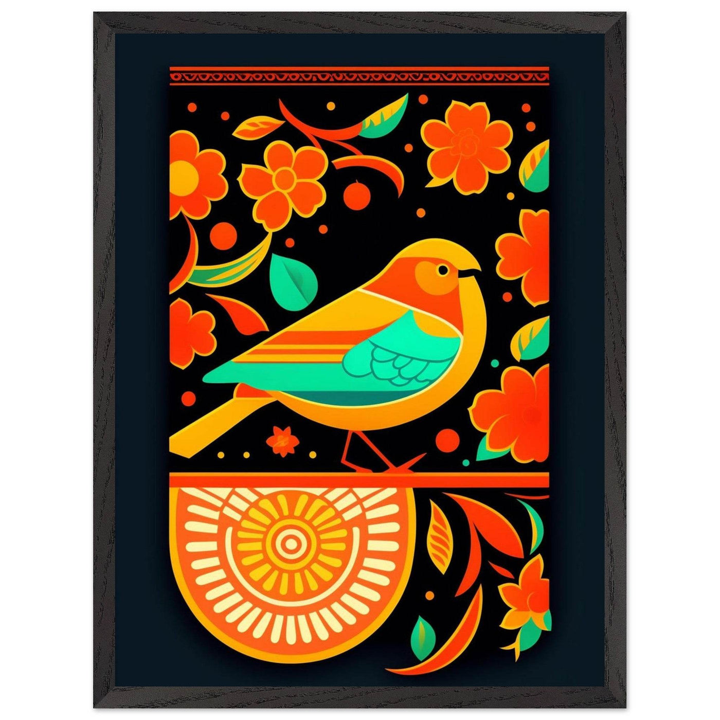 Vibrant Folk Bird Art - Vibrantwalls