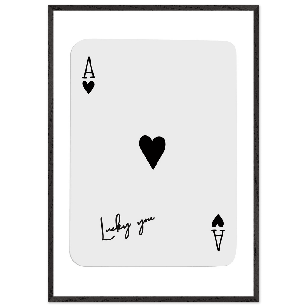 Lucky You Ace of Hearts Custom Playing Cards Framed Poster Wall Art - Vibrantwalls