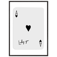 Lucky You Ace of Hearts Custom Playing Cards Framed Poster Wall Art - Vibrantwalls